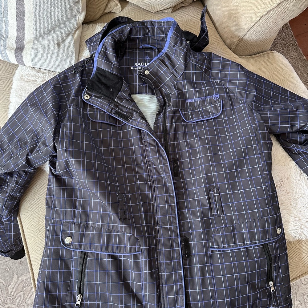 Free Country Women’s Black Jacket with Blue Windowpane Plaid